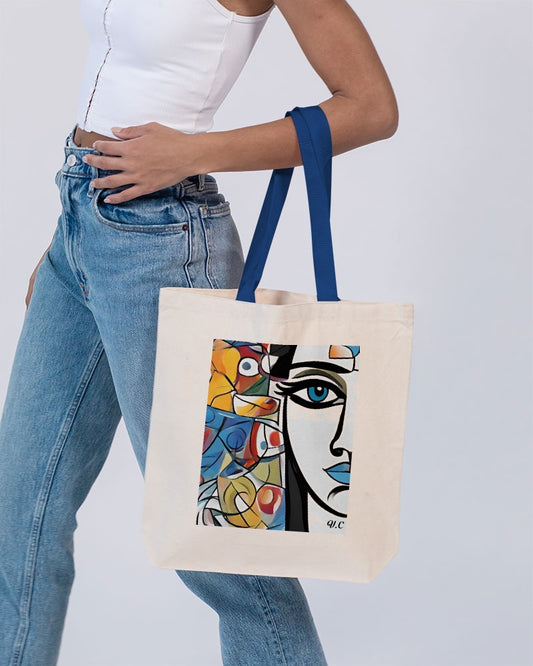 PICASSO Canvas Tote with Contrast-Color Handles | Q-Tees
