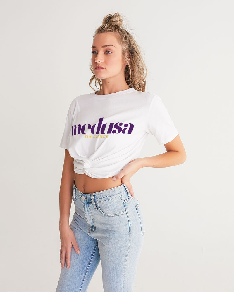 Γυναικείο μπλουζάκι twist-front cropped της medusa collection