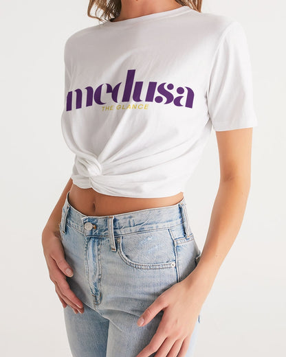 Medusa Collection Women's Twist-Front Cropped Tee