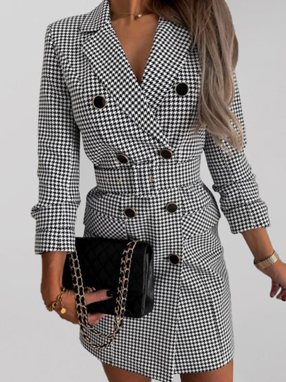 Double Breasted Belted Blazer - Fall/Winter Minidress