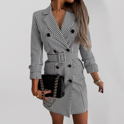 Double Breasted Belted Blazer - Fall/Winter Minidress
